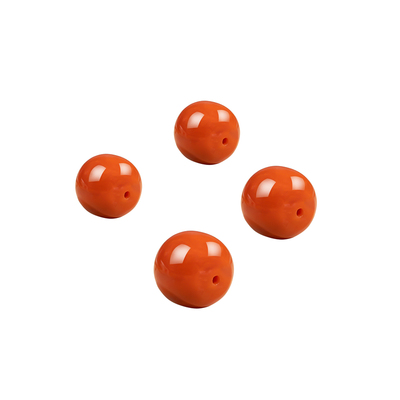 云南保山南红柿子红火焰纹散珠