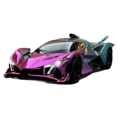 车致合金车模1比24阿波罗EVO跑车电镀回力玩具车音效模型摆件