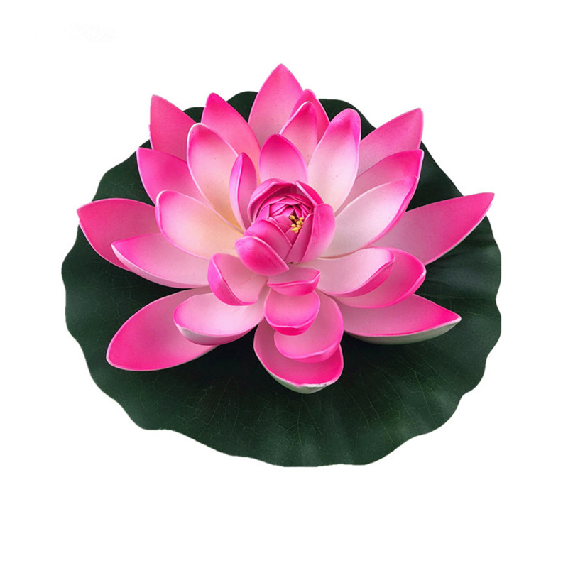 仿真荷花莲花睡莲EVA泡沫浮水假莲花 酒店餐厅水池鱼缸装饰花包邮