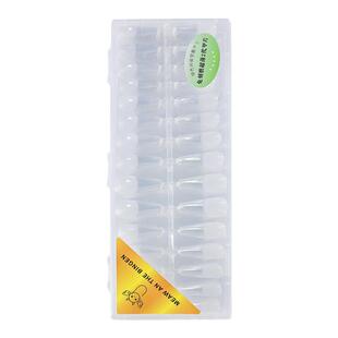 短款美甲甲片超薄无痕免打磨全半贴透明梯形假指甲贴片美甲店专用