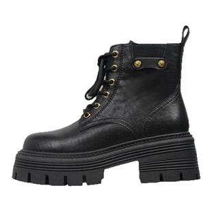 牛皮【复古马丁靴】星期六短靴女款工装靴百搭秋冬厚底增高大黄靴