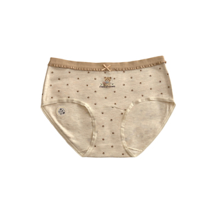 【泽衣壹品】磨毛再生纤维素纤维内裤女中腰花边抗菌加长裆三角裤