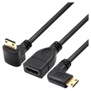 弯头miniHDMI转HDMI母孔高清视频转接线相机连接电脑显示器投屏4K