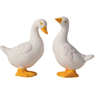 德化白瓷趣味陶瓷小鸭子茶宠摆件鱼缸园艺微景观造景小动物装饰品
