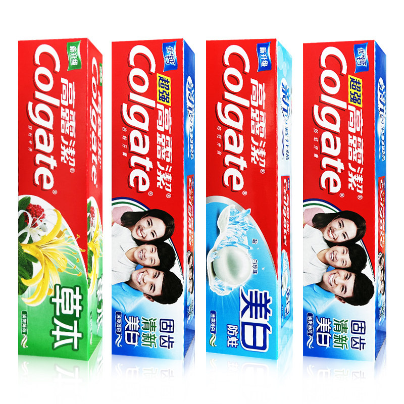 高露洁牙膏超强草本防蛀亮白功效清新口气修护健齿成人家庭装