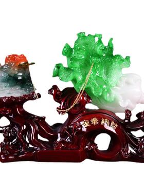 如意店里招财玉白菜聚福家庭摆件