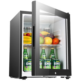 SAST/先科BC-50冷藏保鲜小型冰箱透明玻璃带锁冰吧办公室家用酒店