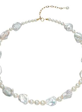 14K包金天然巴洛克珍珠项链