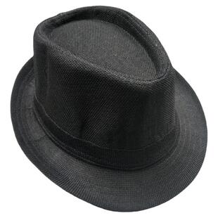 男士新款礼帽男款夏季春秋2024青年帽子卷边短檐棉麻小沿帽爵士帽