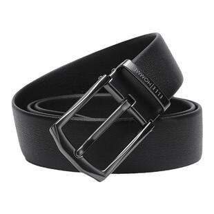 ELLE HOMME牛皮腰带男款真皮时尚针扣皮带轻奢品牌年轻人正装裤带