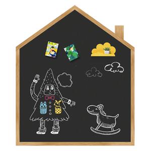 磁博士 木纹边框房子造型磁性黑板墙贴家用儿童房创意白板墙贴磁性黑板墙贴无尘黑板可定制