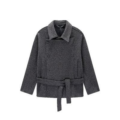 Unawares.重磅羊毛双排扣大衣