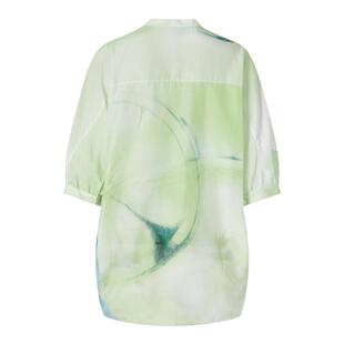 IMM尹默春桑蚕丝12mm丝棉纺新中式印花短袖衬衫上衣女