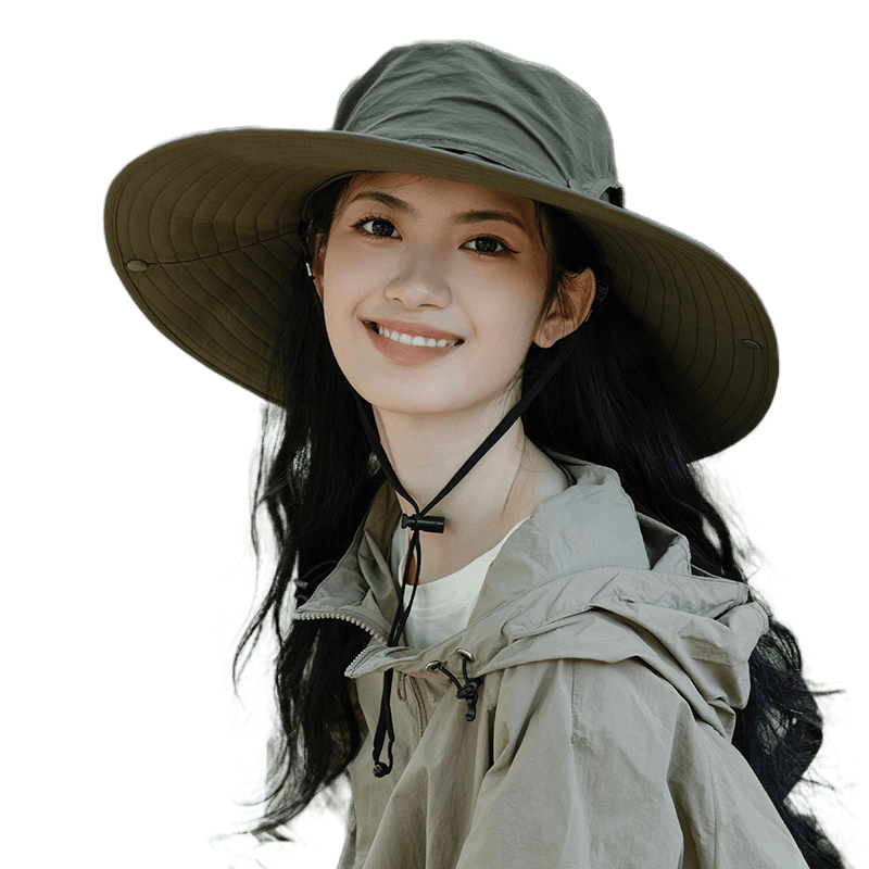 男女超大帽檐防曬帽戶外徒步漁夫帽登山釣魚遮陽帽防紫外線大頭圍