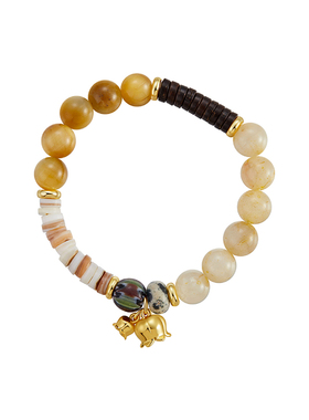 飒米天然棉裂纹白水晶串珠铃兰吊坠手链轻奢小众清冷感