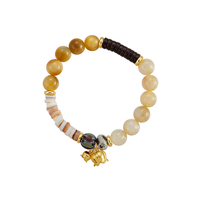 飒米天然棉裂纹白水晶串珠铃兰吊坠手链轻奢小众清冷感