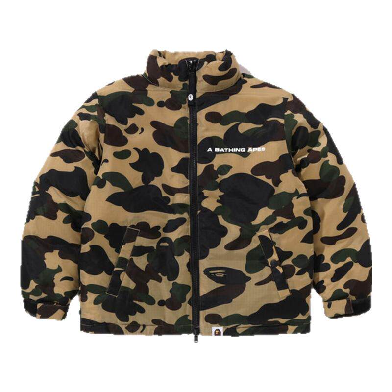 印花迷彩图案羽绒服BAPE