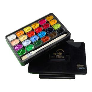 青竹水粉果冻颜料套装30ml24色40色初学者幼儿园学生用水粉画儿童少儿美术生专用颜料小盒便携绘画工具套装