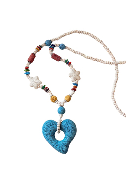 度假风海边爱心长款项链女高级感