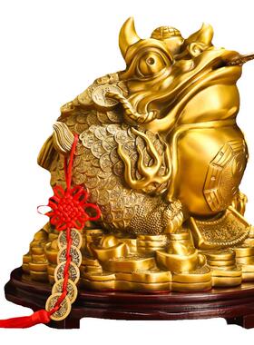 铜八卦金蟾客厅独角千年蟾蜍摆件