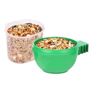 小鸟食杯绣眼玉鸟文鸟山雀饲料盒透明水杯水盒食槽鸟食碗盒鸟用品