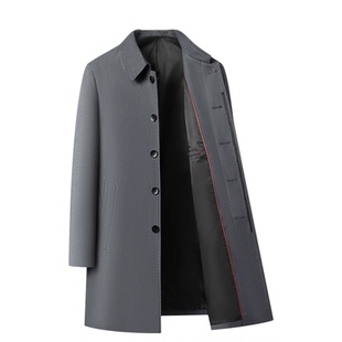 行政公务男装大衣中长款翻领高品质夹克2025新款商务休闲外套中年