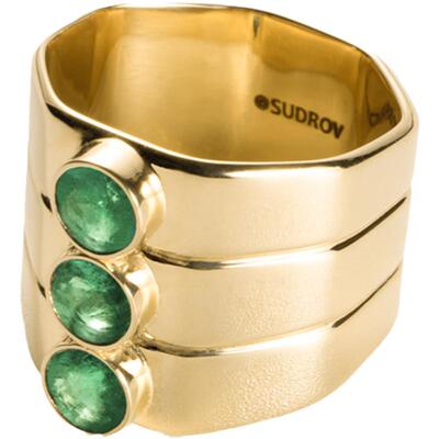 SUDROV素觉戒指18K金祖母绿