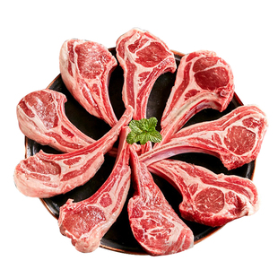 宁夏滩羊法式羊排原切烧烤食材半成品新鲜羊肉儿童宝宝辅食小羊排