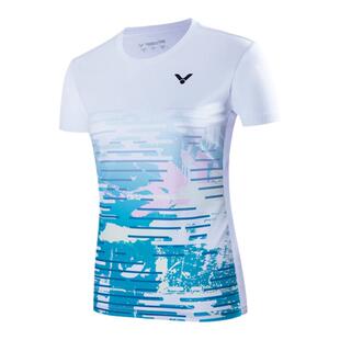 正品2026新款VICTOR胜利羽毛球服短袖速干比赛上衣运动服文化衫