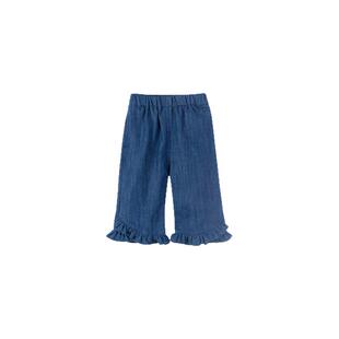 【软牛仔】幼歌婴幼儿春季新款柔软不褪色花边喇叭牛仔裤百搭宽松