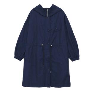 MOVEUP幻走2024秋季新款.FUN系列可调节抽绳口袋连帽长款外套女