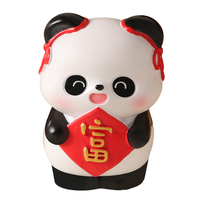 打工人工位解压小熊猫摆件