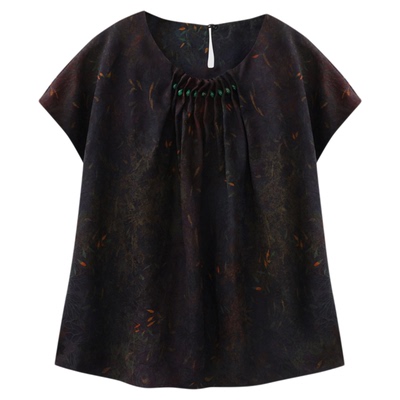 新中式国风圆领短袖上衣