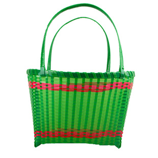 塑钢带编织菜篮子手提购物篮家用买菜水果收纳筐采摘道具结实耐用