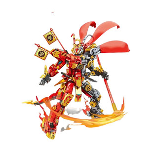 2026三国半机械积木关羽赵云国潮机甲哪吒齐天大圣男孩高达拼装模