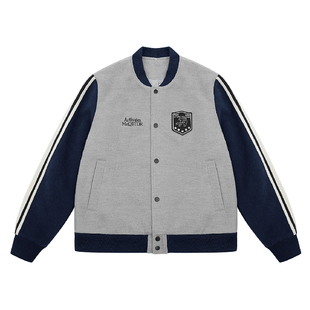 FDR 国潮美式章仔条纹棒球服外套男女春春季潮牌情侣宽松上衣夹克