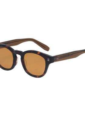 复古粗框高级板材浅色太阳镜潮男