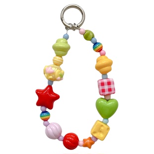 MoreRex 原创自制手机链ins风彩色多巴胺童趣可爱手机壳挂绳手工diy串珠相机链条手机防丢绳耳机套包包挂饰女