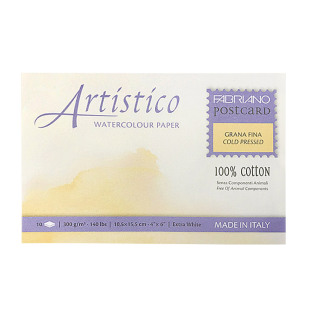 意大利法比亚诺明信片水彩纸300g全棉中粗细纹水彩本插画本飞碧纳