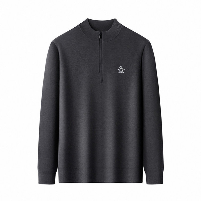 MUNSINGWEAR/万星威高尔夫男子立领针织羊毛衫打底POLO衫长袖毛衣