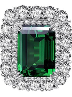 莫桑钻绿祖母宝石戒指欧美