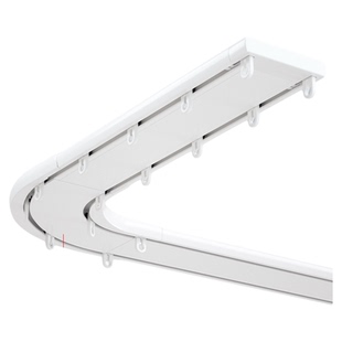 双轨一体特厚窗帘轨道双轨静音滑道双排轨道铝合金滑轨导轨顶装