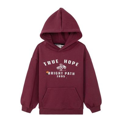 左西冬季男童加绒连帽卫衣外套