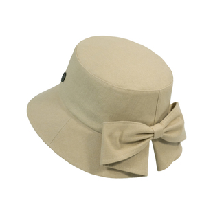 【热销】Christys'百年皇室品牌 亚麻大蝴蝶结Bucket渔夫帽子