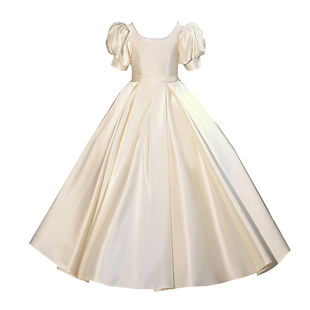 女童礼服加绒加厚生日高端儿童钢琴演出服花童小主持人公主裙冬季