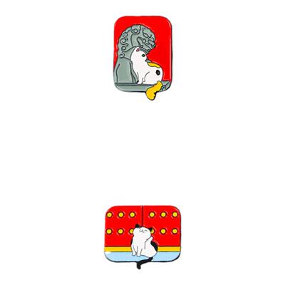 故宫文创徽章可爱宫猫周边pin合金石狮猫咪书包挂件笔袋帽子配饰
