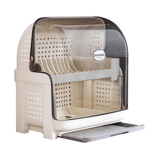 碗筷餐具收纳盒厨房放碗柜置物架新款家用碗碟收纳架碗盘箱带沥水