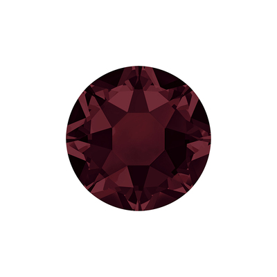 施家水晶2078HF酒红色平底圆烫钻