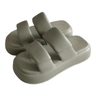 eva厚底百搭增高跟简约风双带凉拖鞋防滑外穿时尚情侣拖鞋男女夏