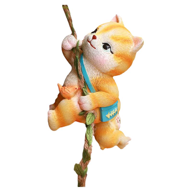 可爱攀爬小猫小猪壁挂摆件